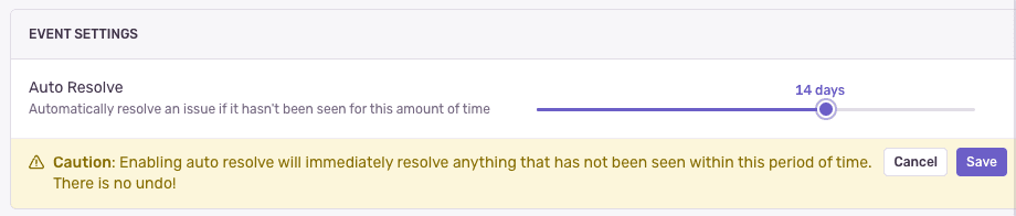 Auto Resolve Settings Screenshot