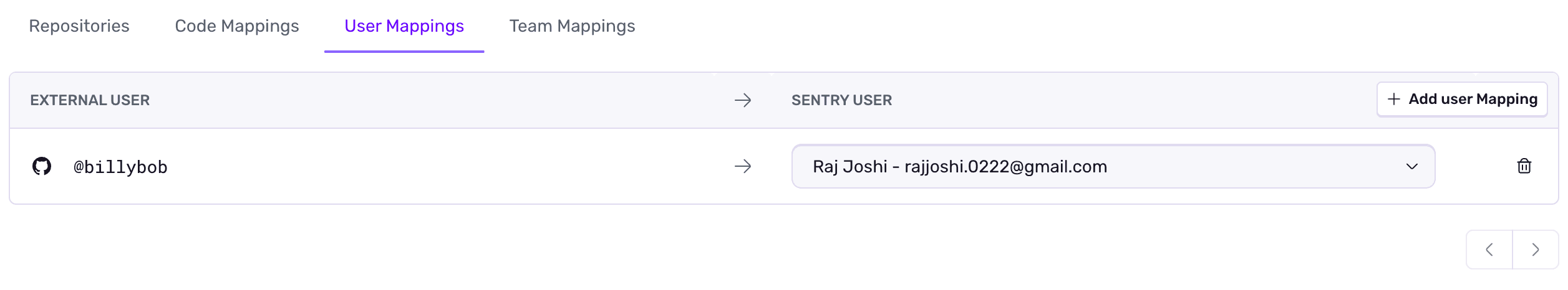 Configure GitHub user mappings